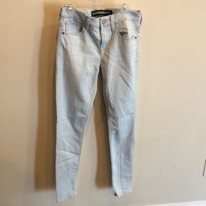 Express denim. Light wash. Skinny mid rise. Size 0